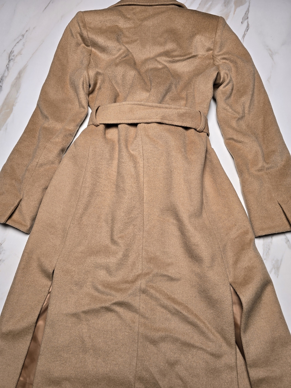 Sam Edelman Women's Longline Camel Wrap Coat - Picture 2 of 5